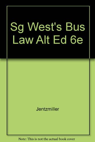 Stock image for West's Business Law: Study Guide, Alternate Edition for sale by HPB-Red