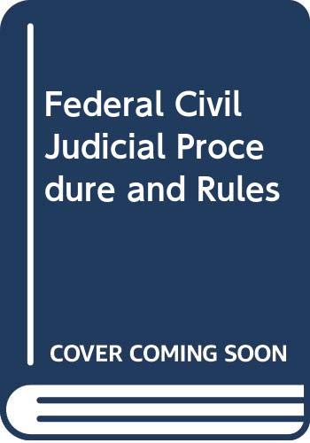 Beispielbild fr Federal Civil Judicial Procedure and Rules zum Verkauf von BookHolders