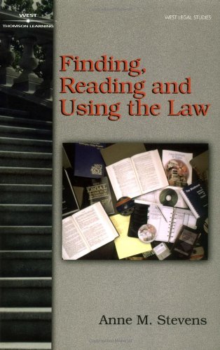 Imagen de archivo de Finding, Reading and Using the Law a la venta por Better World Books: West