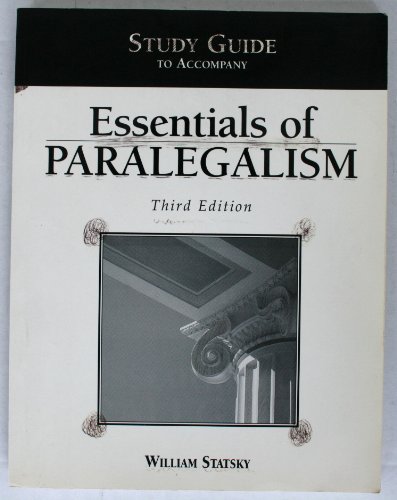9780314130242: Study Guide to Accompany Essentials of Paralegalism (Third Edition)
