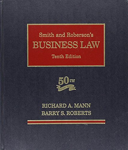 Imagen de archivo de Smith and Roberson  s Business Law (2nd Printing) a la venta por HPB-Red