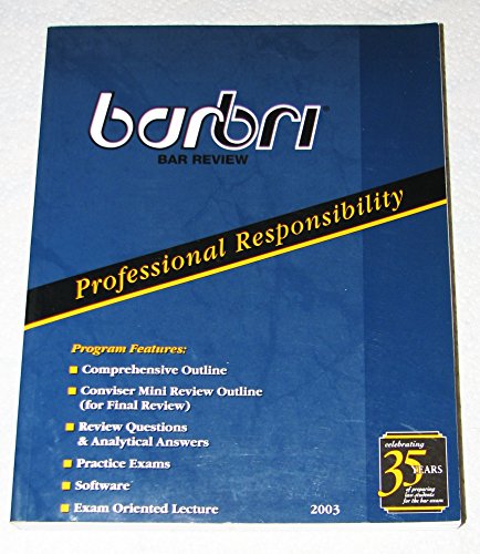 Imagen de archivo de barbri Bar Review- Professional Responsibility a la venta por HPB-Red