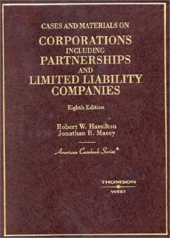 9780314143648: Cases and Materials on Corporations Including Partnerships and Limited Liability Companies: Including Partnerships and Limited Liability Companies
