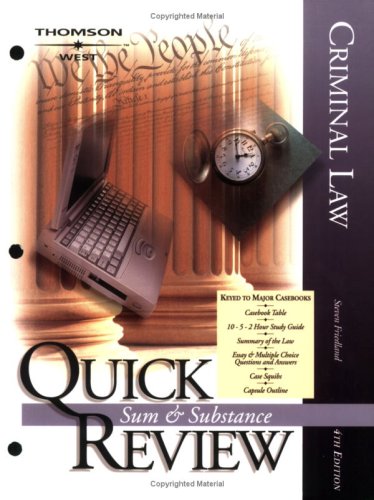Stock image for Sum and Substance Quick Review on Criminal Law (Sum & Substnace Quick Review) for sale by HPB-Red