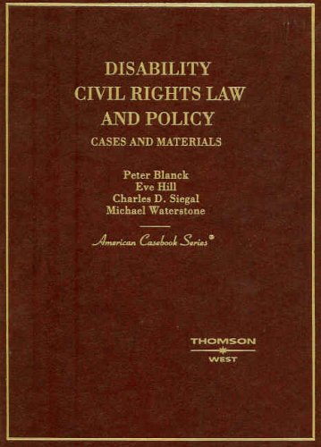 Beispielbild fr Disability Civil Rights Law And Policy: Cases And Materials (American Casebook Series) zum Verkauf von Mispah books