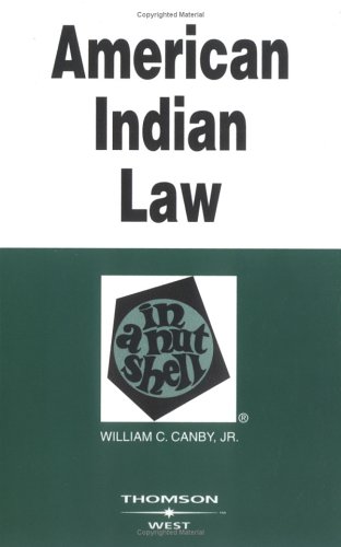 Beispielbild fr American Indian Law in a Nutshell (Nutshell Series) zum Verkauf von Wonder Book