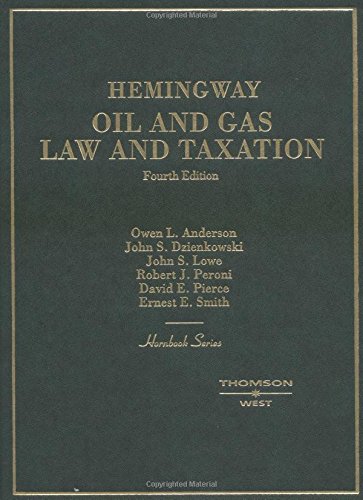 Imagen de archivo de Hemingway Oil and Gas Law and Taxation a la venta por HPB-Red