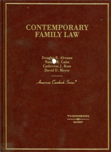9780314147400: Contemporary Family Law (American Casebook)