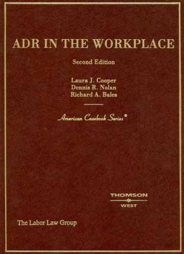 Imagen de archivo de ADR in the Workplace a la venta por Better World Books: West