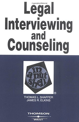 Imagen de archivo de Legal Interviewing and Counseling in a Nutshell (Nutshells) a la venta por HPB-Red