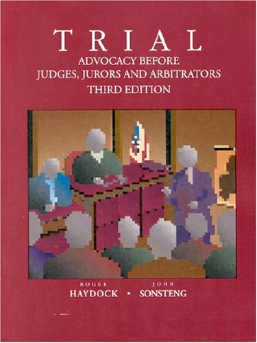 Beispielbild fr Trial: Advocacy Before Judges, Jurors, and Arbitrators zum Verkauf von ThriftBooks-Dallas