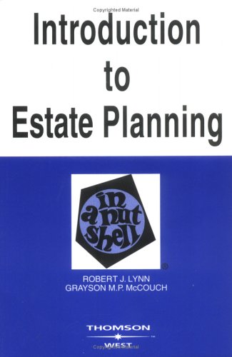 Beispielbild fr Introduction to Estate Planning in a Nutshell zum Verkauf von Better World Books