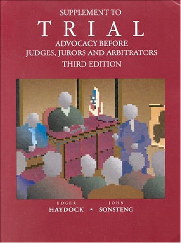 Beispielbild fr Supplement to Trial: Advocacy Before Judges, Jurors, and Arbitrators zum Verkauf von ThriftBooks-Dallas