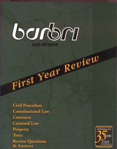 9780314158321: barbri Bar Review, First Year Review