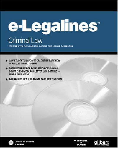 E-Legalines Software: Criminal Law (9780314158574) by Gilbert Staff