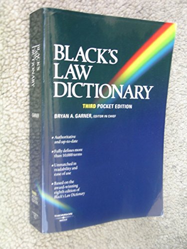 Imagen de archivo de Black's Law Dictionary (Pocket), 3rd Edition a la venta por HPB-Red