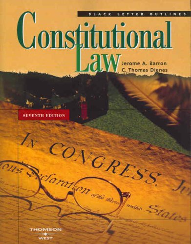9780314158857: Black Letter Outline on Constitutional Law (Black Letter Outlines)