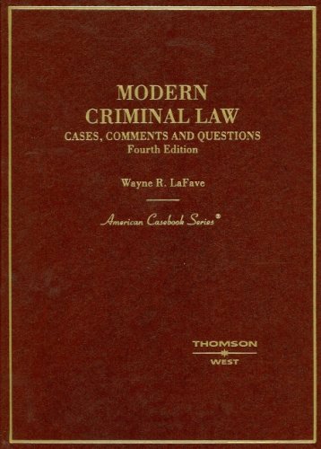 9780314159021: Modern Criminal Law: Cases, Comments And Questions