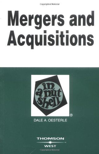 Imagen de archivo de Mergers and Acquisitions in a Nutshell a la venta por Better World Books