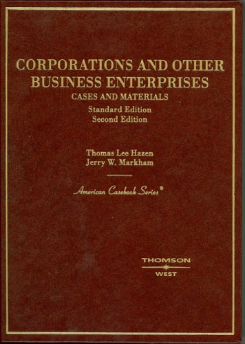 9780314159625: Corporations and Other Business Enterprises, Cases and Materials, 2nd Ed. (American Casebook Series)