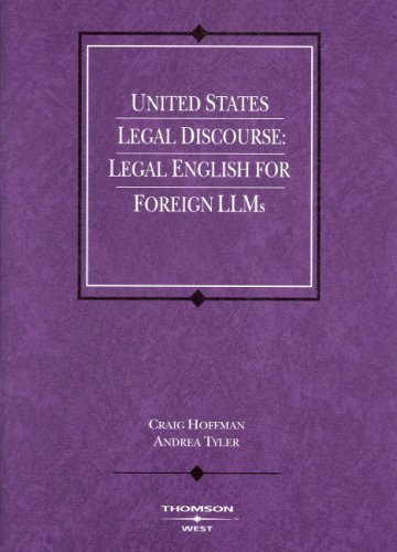 Imagen de archivo de United States Legal Discourse: Legal English for Foreign LLMs (Coursebook) a la venta por Textbooks_Source