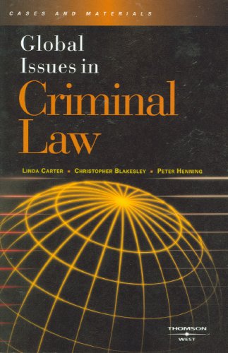 Imagen de archivo de Global Issues in Criminal Law a la venta por Blackwell's