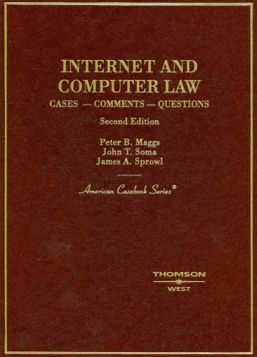 Stock image for Maggs, Soma and Sprowl's Internet and Computer Law, 2D for sale by ThriftBooks-Dallas