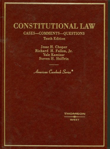 Beispielbild fr Constitutional Law: Cases - Comments - Questions (American Casebook) zum Verkauf von SecondSale