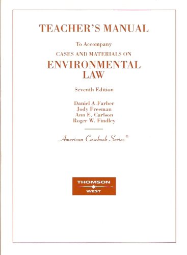 9780314162892: Teacher's Manual to Accompany Cases & Materials on Environmental Law (American Casebook Series)