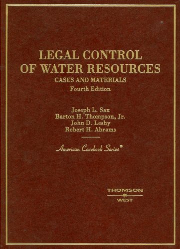 Imagen de archivo de Legal Control of Water Resources: Cases and Materials (American Casebook Series) a la venta por Goodwill of Colorado