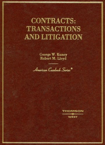 Imagen de archivo de Contracts: Transactions And Litigation a la venta por HPB-Red