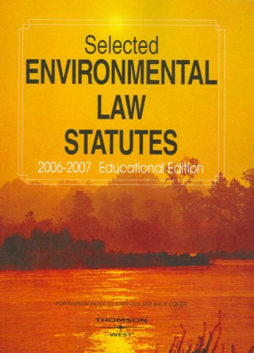 Beispielbild fr Selected Environmental Law Statutes zum Verkauf von Better World Books