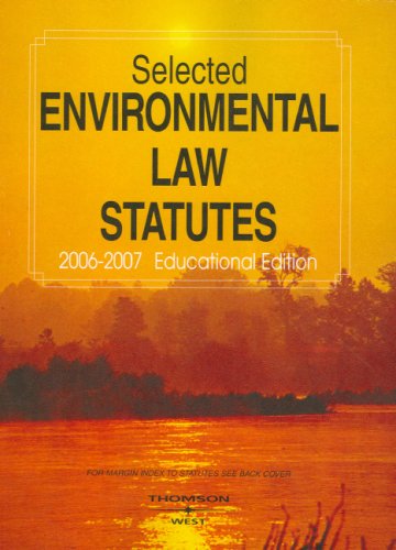 Imagen de archivo de Selected Environmental Law Statutes a la venta por Better World Books