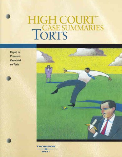 Beispielbild fr Torts : Keyed to [Professor, Wade, ] Schwartz, Kelly, and Partlett's Casebook on Torts, 11th Edition zum Verkauf von Better World Books