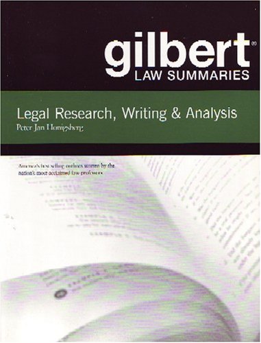 Stock image for Gilbert Law Summaries on Legal Research, Writing, and Analysis for sale by HPB-Red