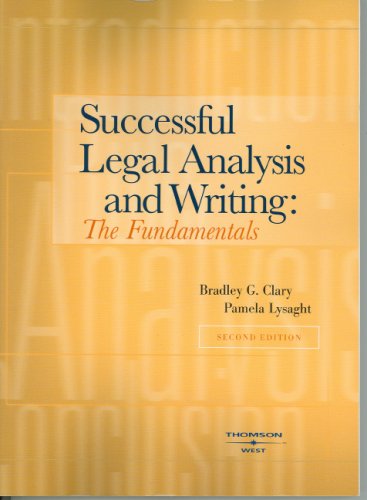 Beispielbild fr Successful Legal Analysis and Writing : The Fundamentals zum Verkauf von Better World Books