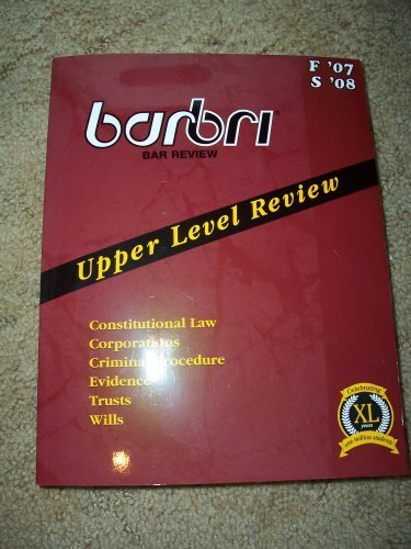 Imagen de archivo de BarBri Upper Level Review (Fall 2007/Spring 2008) a la venta por Better World Books