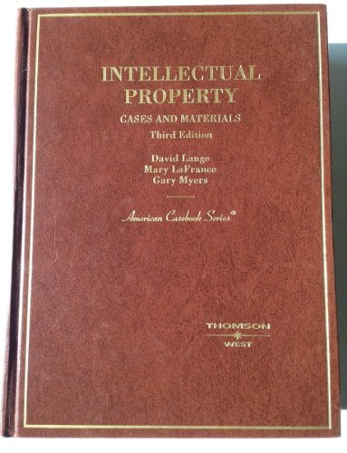 Beispielbild fr Intellectual Property, Cases and Materials zum Verkauf von Better World Books