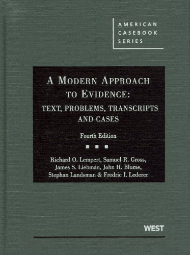 Beispielbild fr A Modern Approach to Evidence: Text, Problems, Transcripts and Cases (American Casebook Series) zum Verkauf von BooksRun