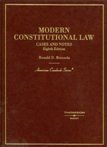 9780314180124: Modern Constitutional Law, Cases and Notes (American Casebook Series)