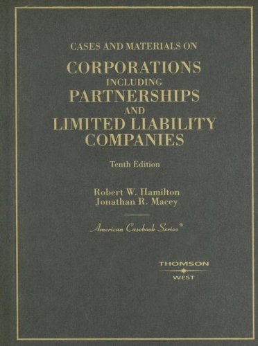 Stock image for Cases and Materials on Corporations : Including Partnerships and Limited Liability Companies for sale by Better World Books