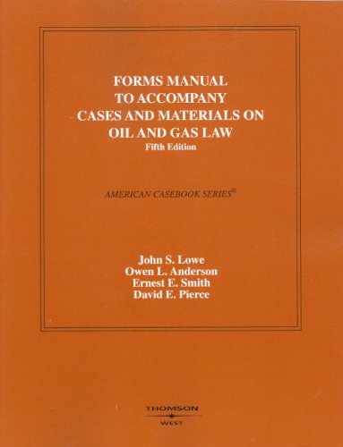 Beispielbild fr Forms Manual to Cases and Materials on Oil and Gas Law zum Verkauf von Better World Books