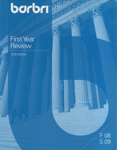 Stock image for BARBRI First Year Review 2008 Edition (F 08 S 09) for sale by Better World Books