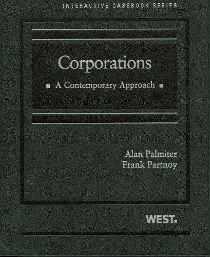 Beispielbild fr Palmiter and Partnoys Corporations: A Contemporary Approach (Int zum Verkauf von Hawking Books
