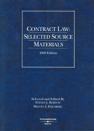 Imagen de archivo de Contract Law: Selected Source Materials, 2008 ed. (American Casebooks) a la venta por SecondSale