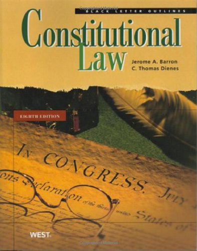 Stock image for Black Letter Outline on Constitutional Law, 8th for sale by Better World Books