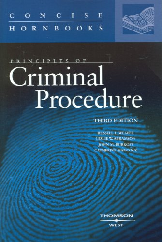 Imagen de archivo de Principles of Criminal Procedure (Concise Hornbook) a la venta por HPB-Ruby