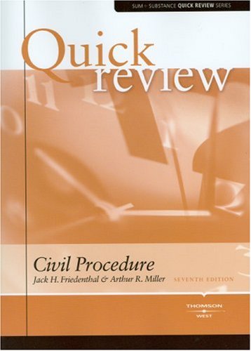 Beispielbild fr Sum and Substance Quick Review on Civil Procedure zum Verkauf von Better World Books