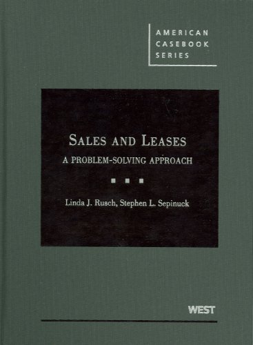 Beispielbild fr Sales and Leases : A Problem-Solving Approach zum Verkauf von Better World Books