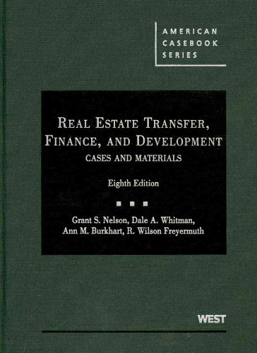 Imagen de archivo de Real Estate Transfer, Finance, and Development, (American Casebook Series) a la venta por HPB-Red